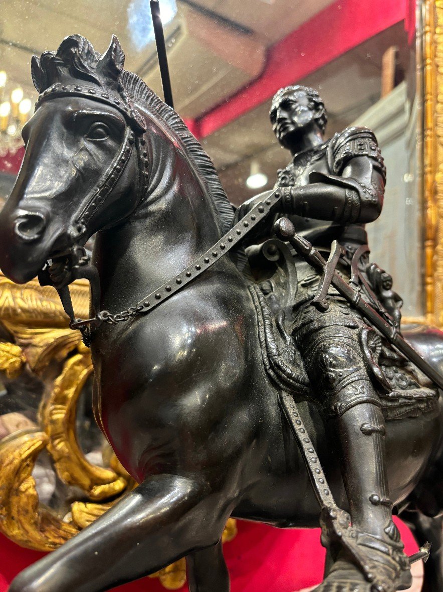 Bronze Sculpture Representing The Italian Condottiere Of The Republic Of Venice, 19th Century-photo-2