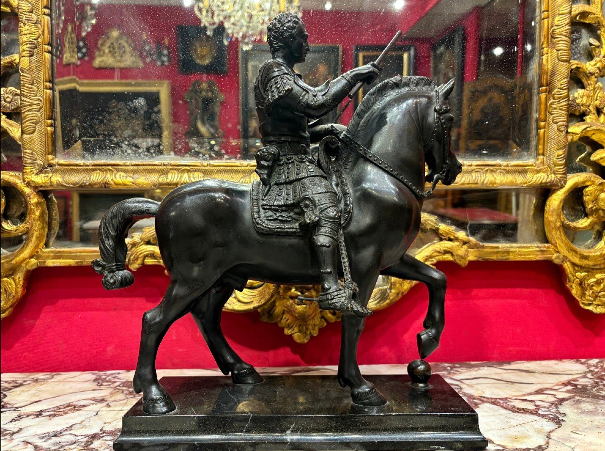 Bronze Sculpture Representing The Italian Condottiere Of The Republic Of Venice, 19th Century-photo-3