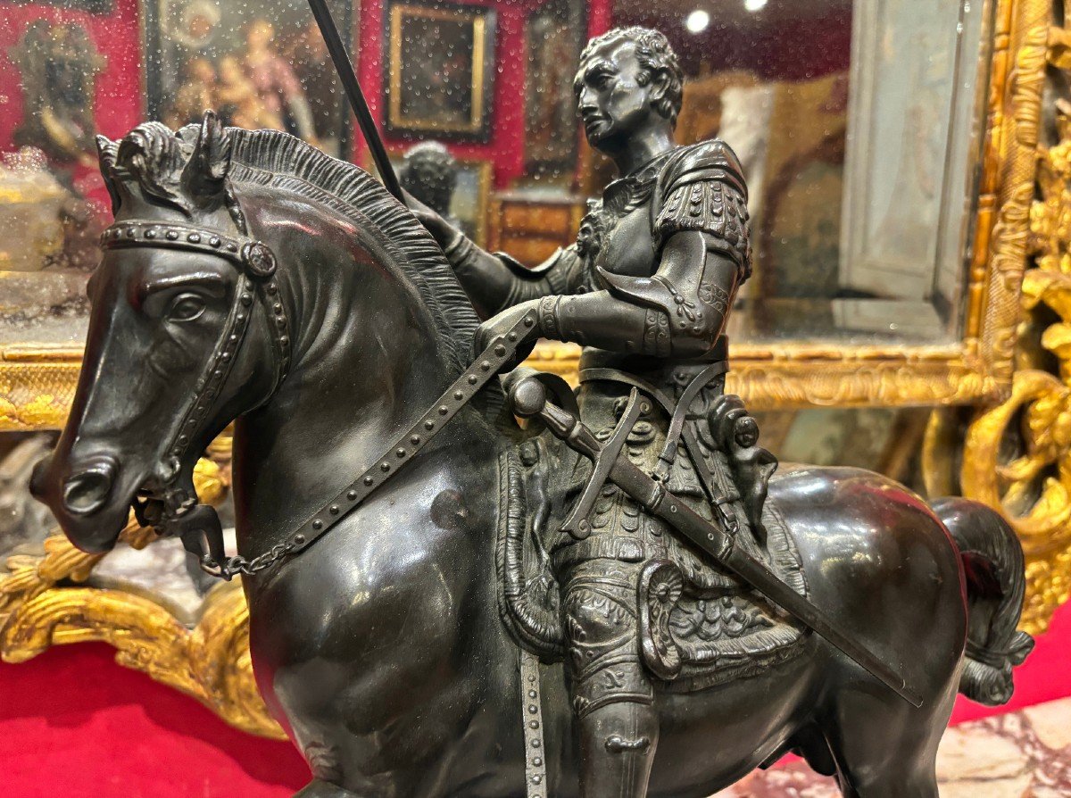 Bronze Sculpture Representing The Italian Condottiere Of The Republic Of Venice, 19th Century-photo-1