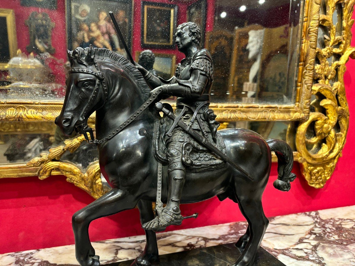 Bronze Sculpture Representing The Italian Condottiere Of The Republic Of Venice, 19th Century-photo-2