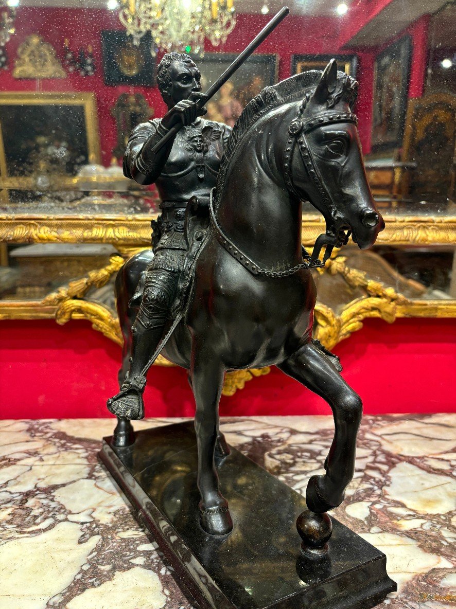 Bronze Sculpture Representing The Italian Condottiere Of The Republic Of Venice, 19th Century-photo-3