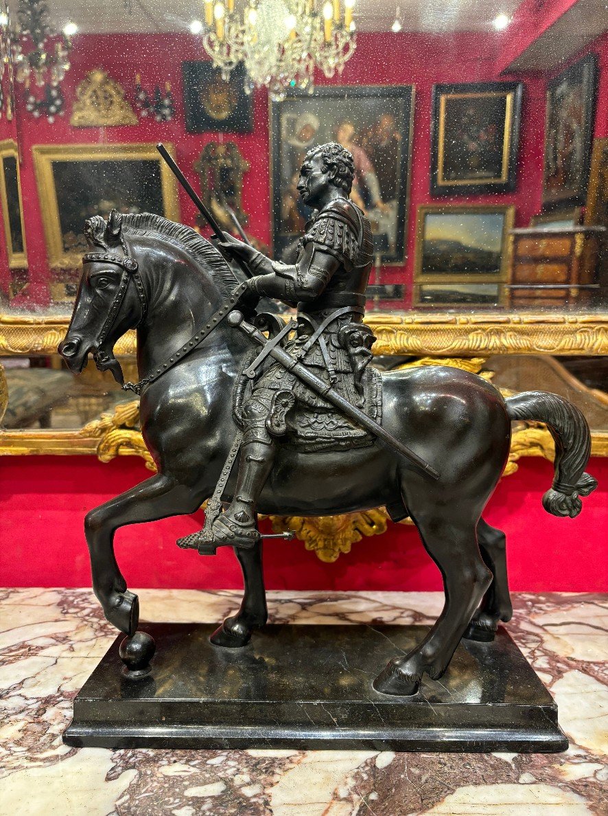 Bronze Sculpture Representing The Italian Condottiere Of The Republic Of Venice, 19th Century