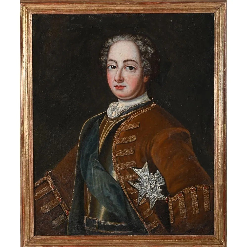 Ecole Française Du XVIIIè. «portrait Du Roi Louis XV 