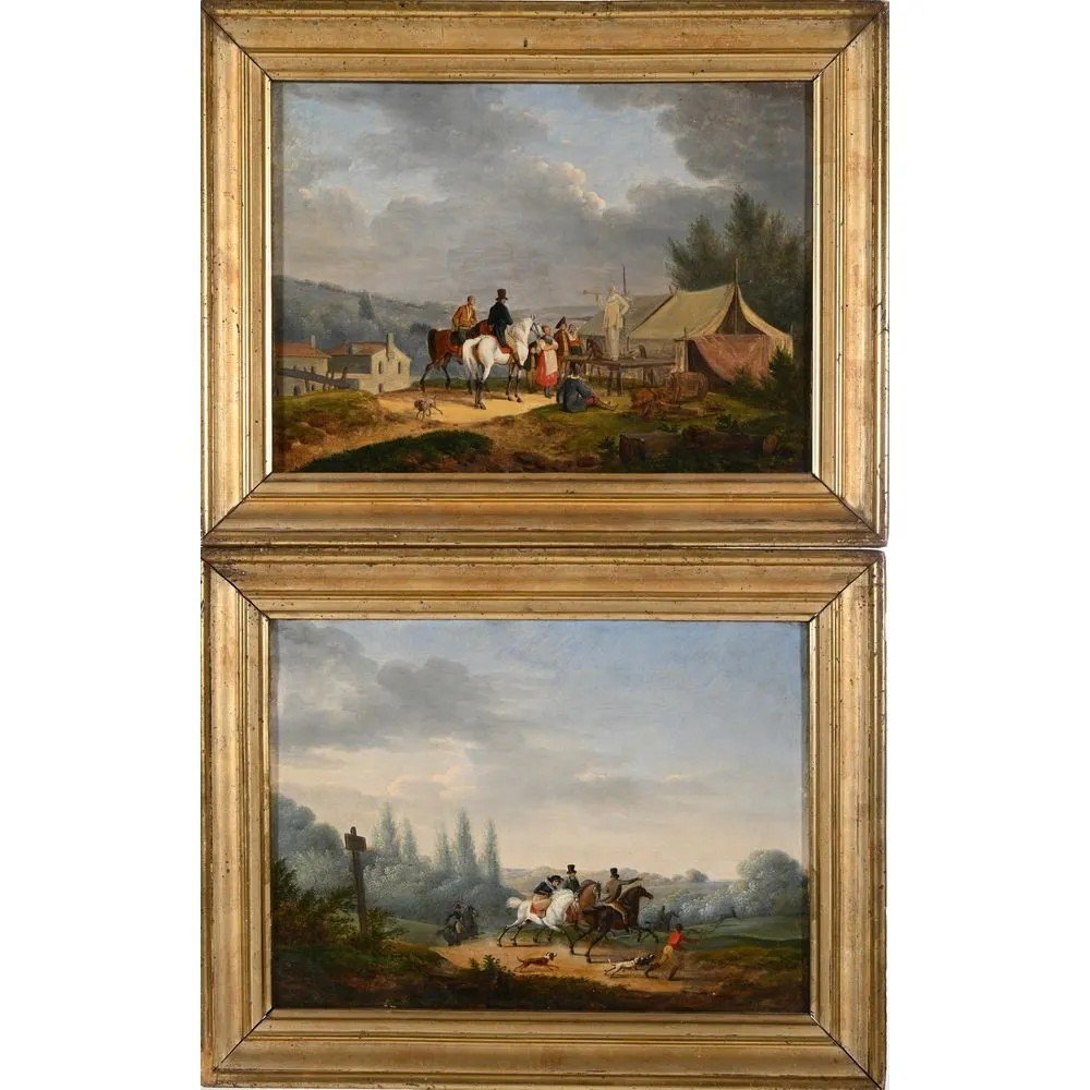 Attribué à  Edouard Bernard SWEBACH (1800-1870). Paire De Tableaux 