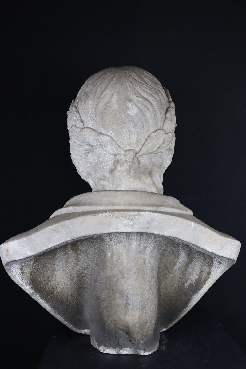 Buste En Marbre Probablement De Carrare Représentant Le Roi Henri IV Ep.fin XVIIIè-photo-2