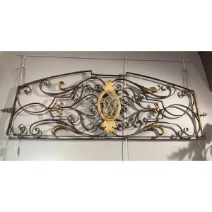 Wrought Iron Grille With Double L 'bourbons'. 18th Century.