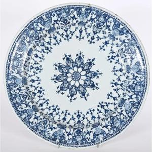 Rouen. Large Plate, 18th Century