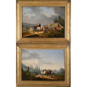 Attributed To Edouard Bernard Swebach (1800-1870). Pair Of Paintings 