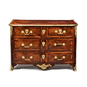 Commode d'époque Louis XIV à Ressaut En Bois De Palissandre