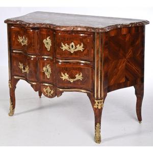 Regency Period Sauteuse Chest Of Drawers Attributed To Lardin