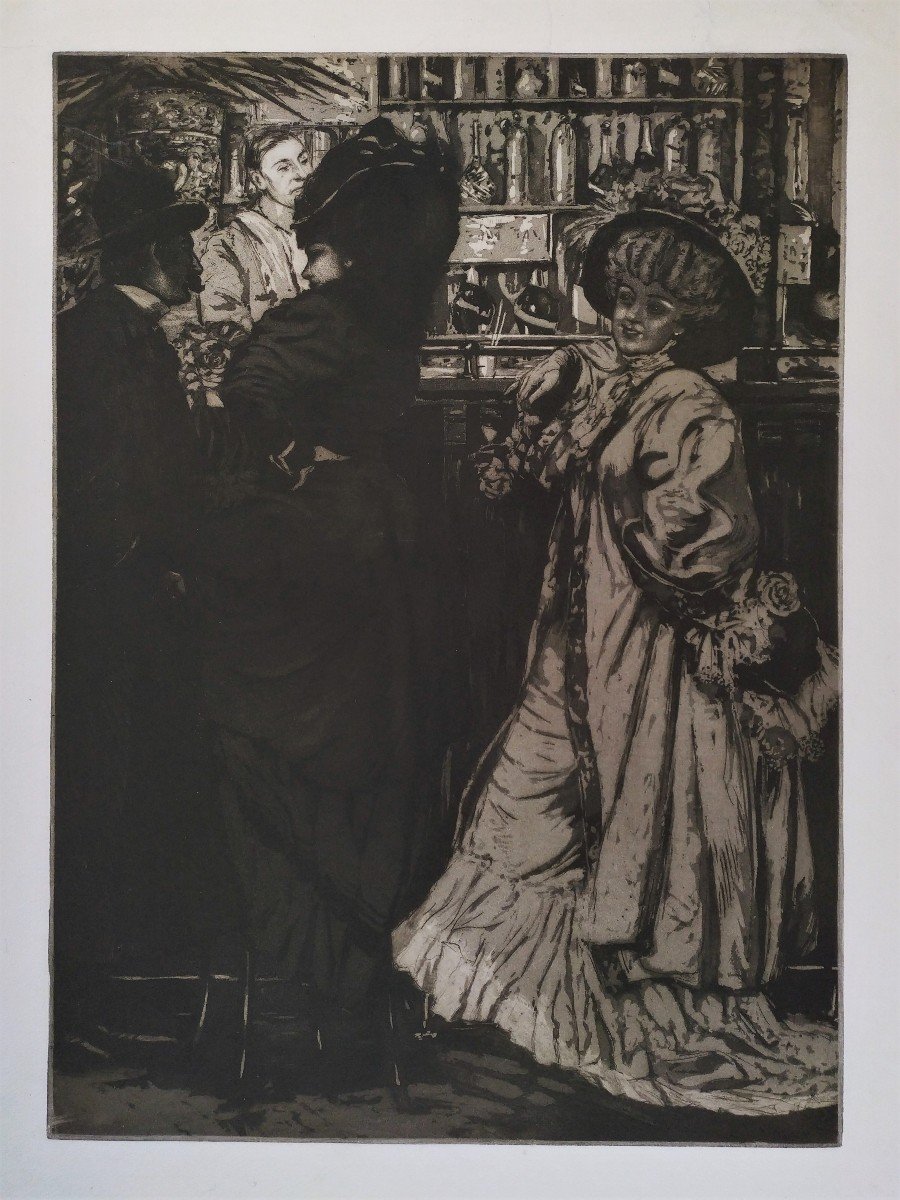 Les Parisiennes Gravure Vers 1900  Art Nouveau 