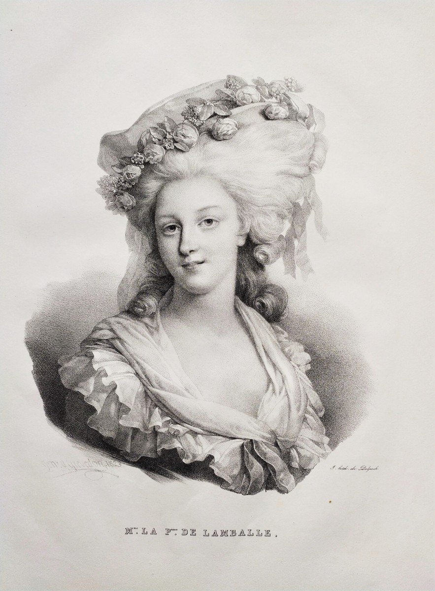  Princesse De Lamballe Lithograph After Henri Grévedon