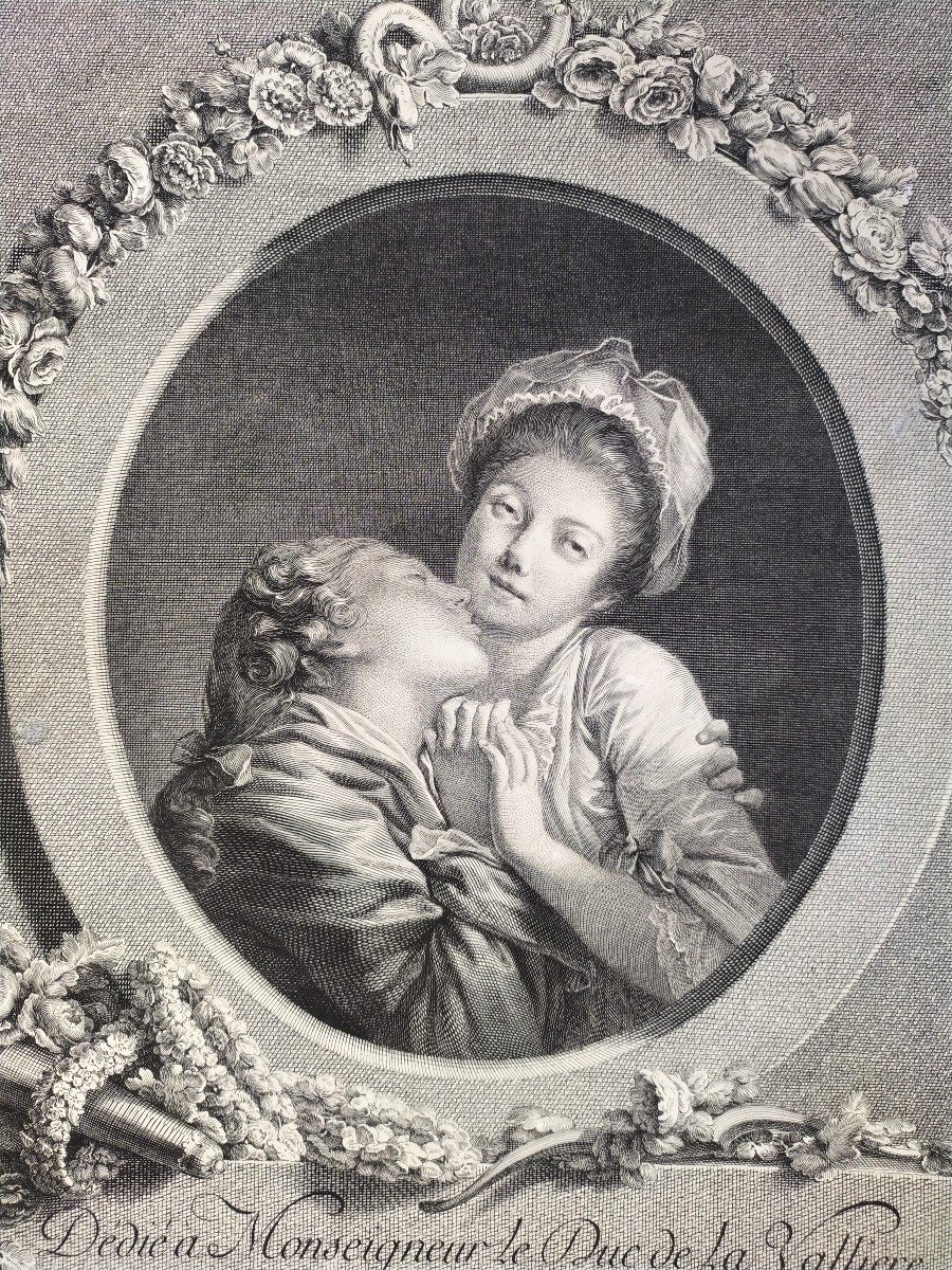 Pair Of Erotic Etchings After Fragonard 18th C-photo-6