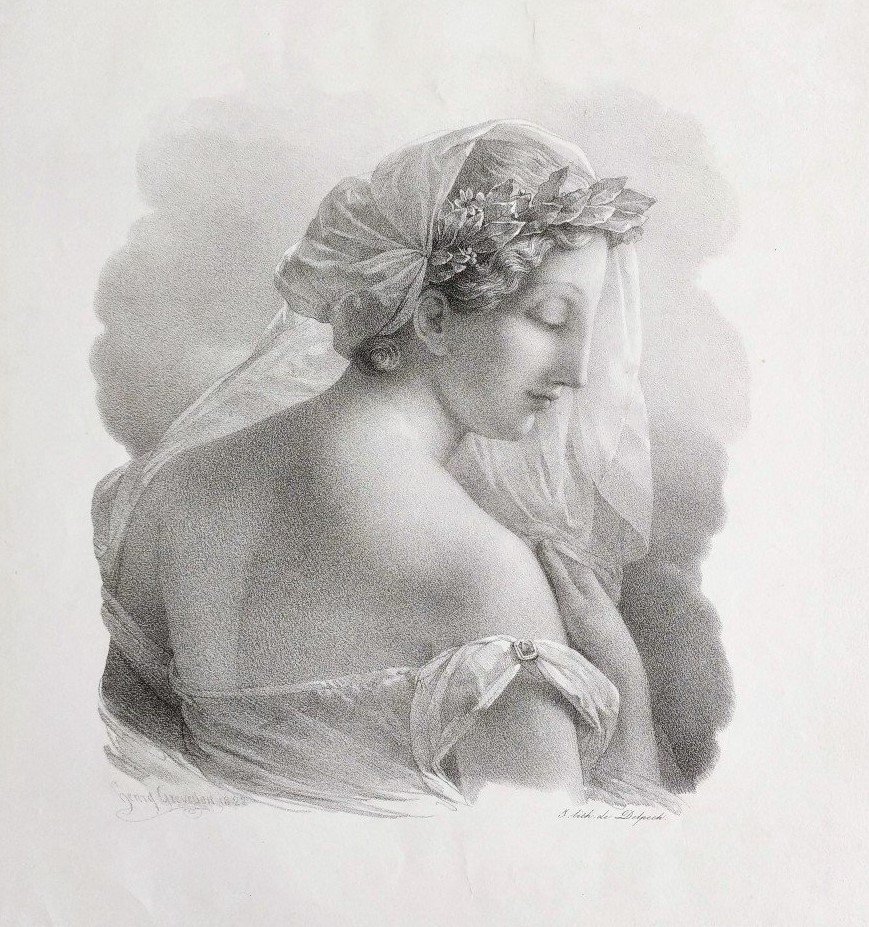 Portrait Femme Néo Classique d'Après Henri Grévedon