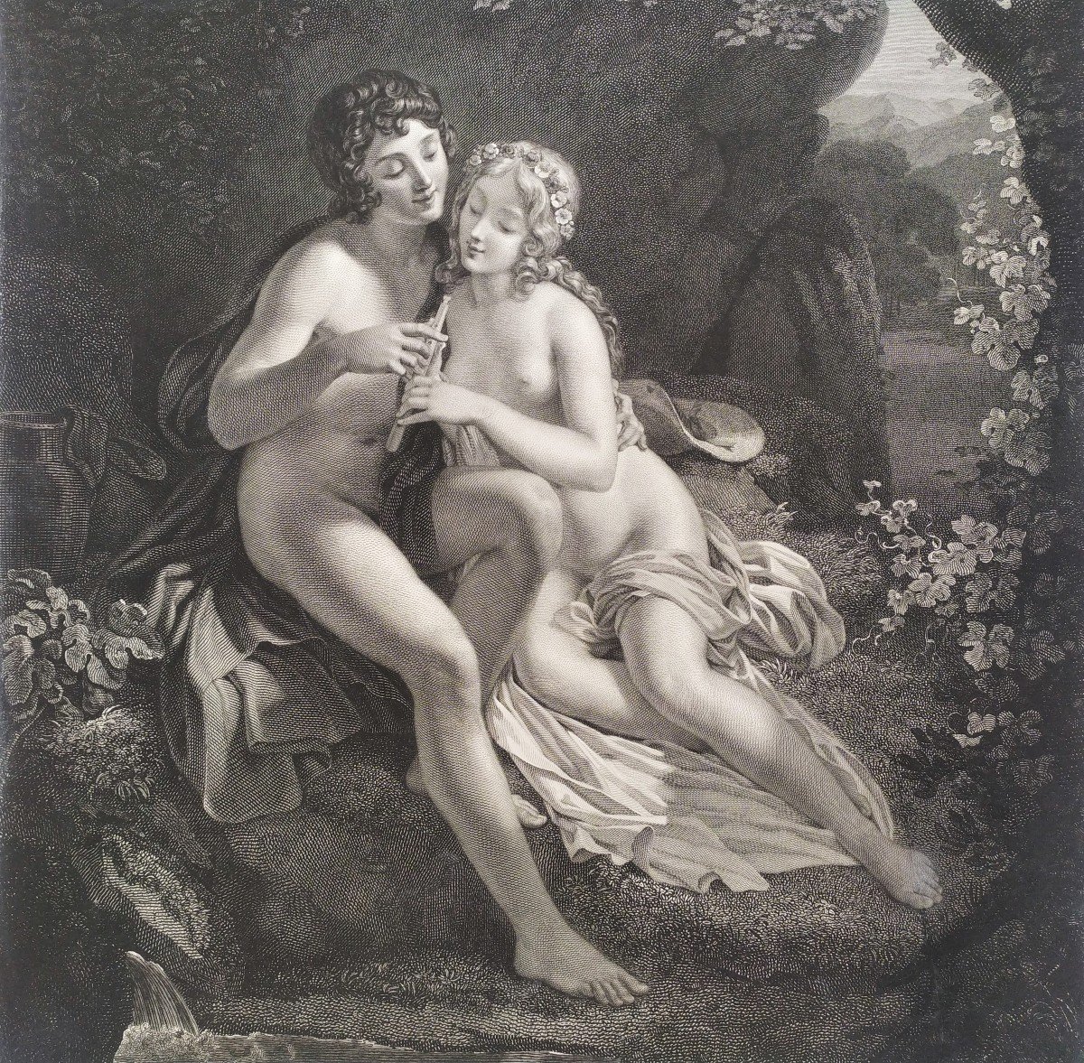 Gravure Mythologique  Daphnis Et Chloé -photo-4