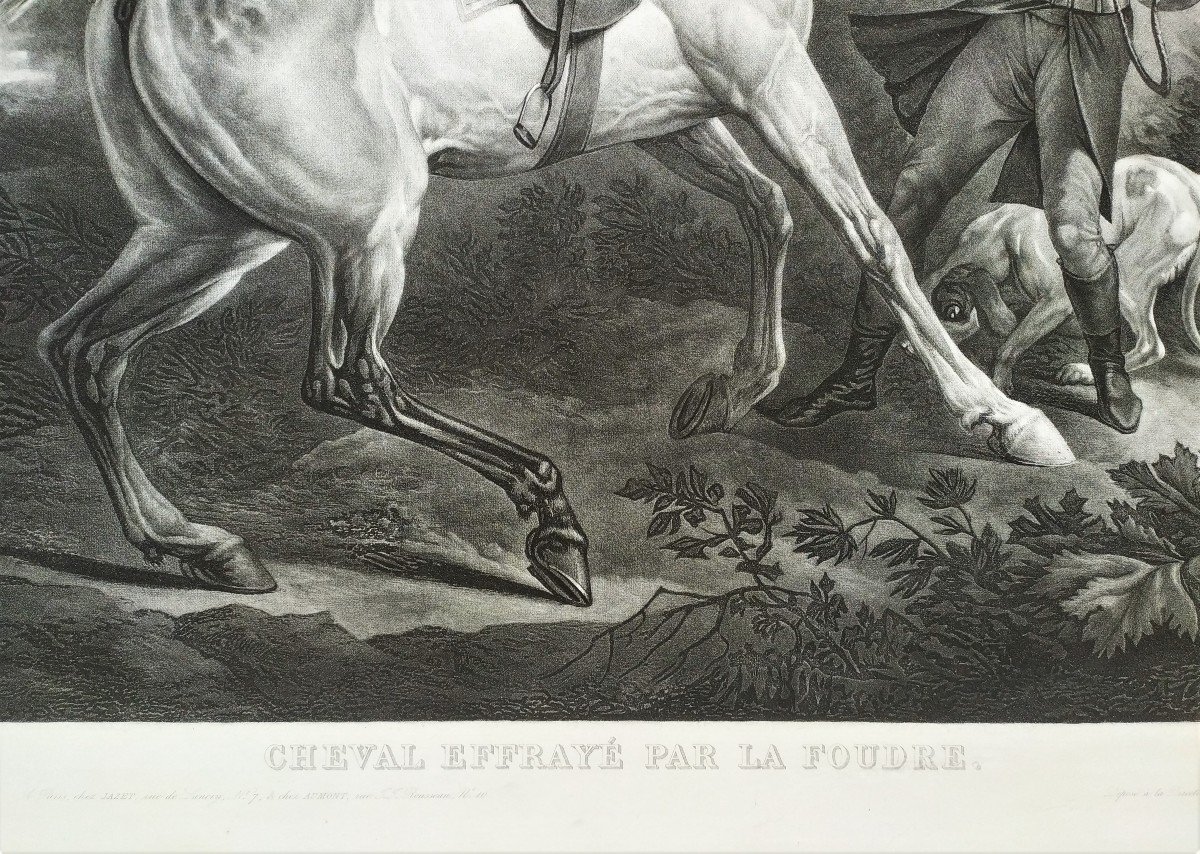 Cheval Chasse à Courre Gravure d'Après Carle Vernet-photo-3