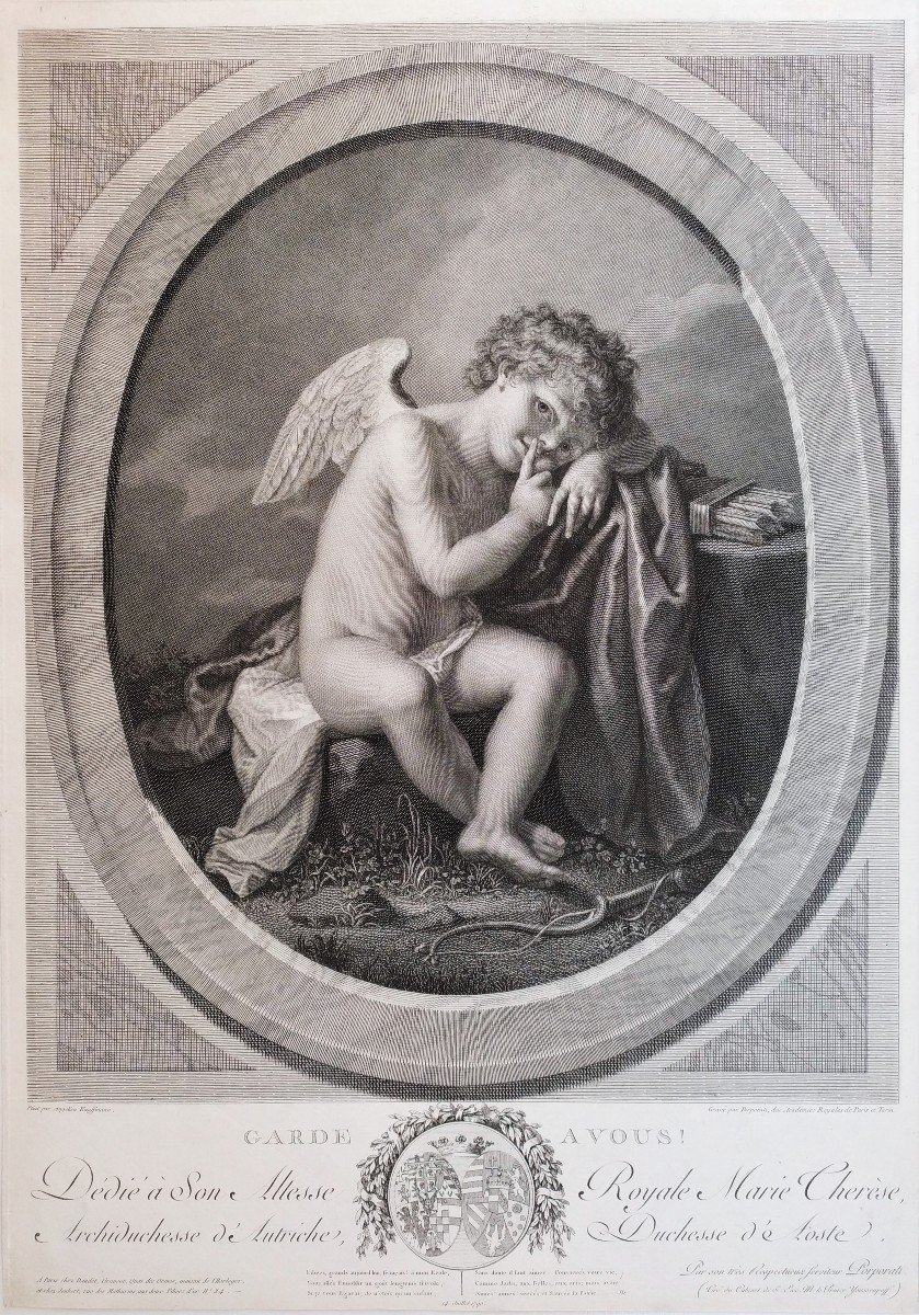 Gravure Mythologique Amour Cupidon Par Porporati -photo-3