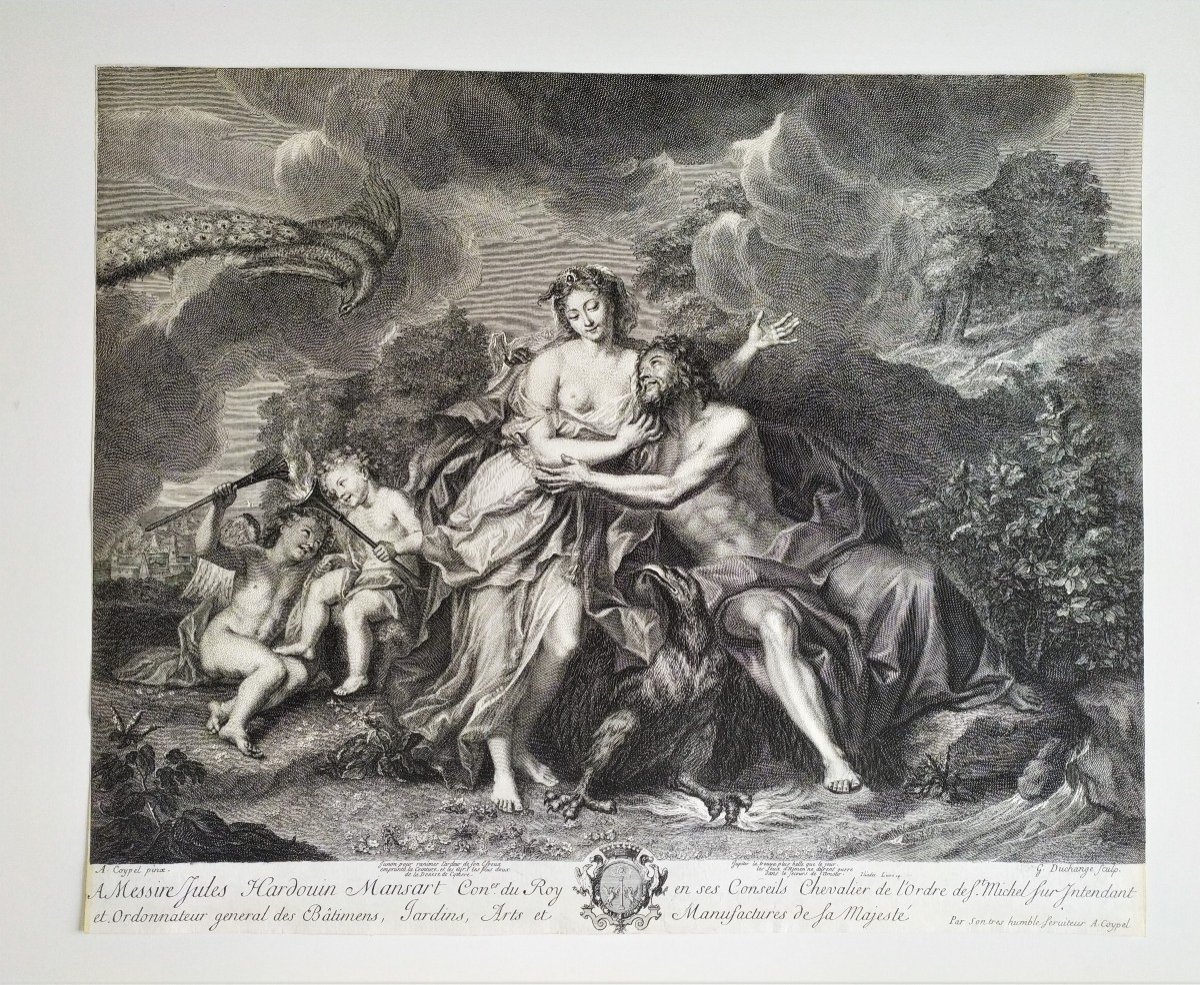 Mythological Etching Juno And Jupiter-photo-2