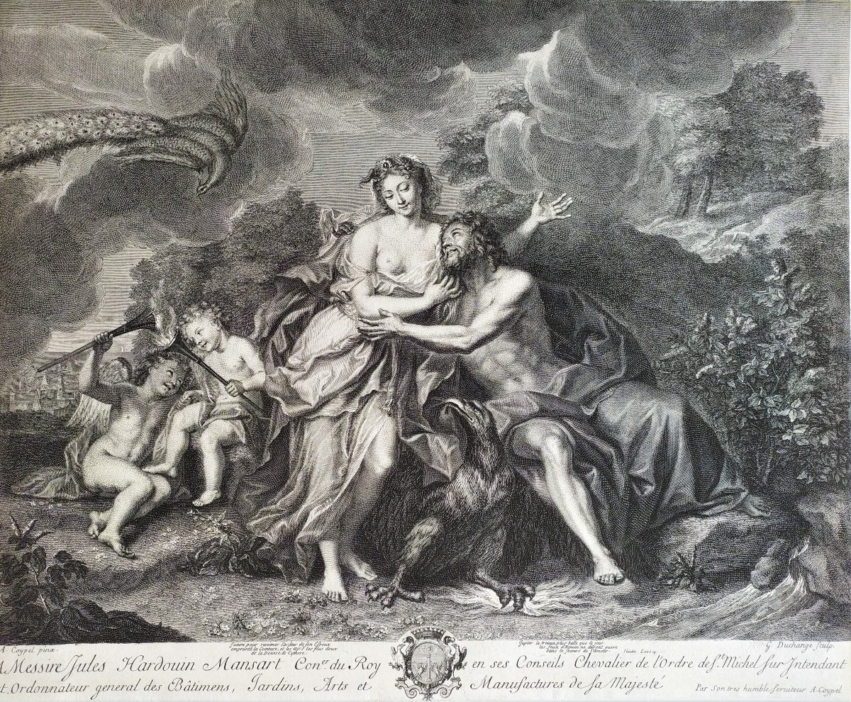 Mythological Etching Juno And Jupiter-photo-3