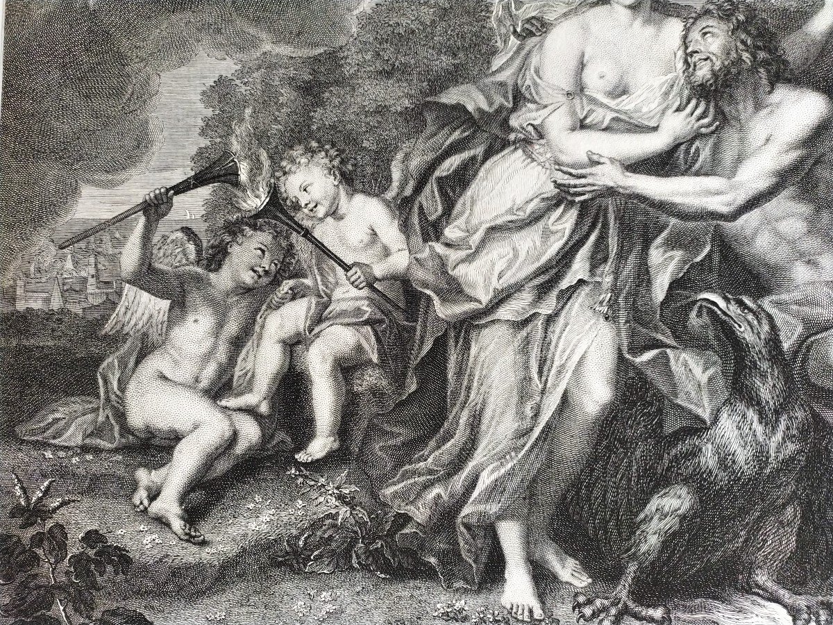 Mythological Etching Juno And Jupiter-photo-2