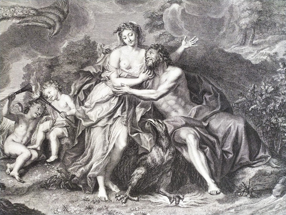 Mythological Etching Juno And Jupiter-photo-4