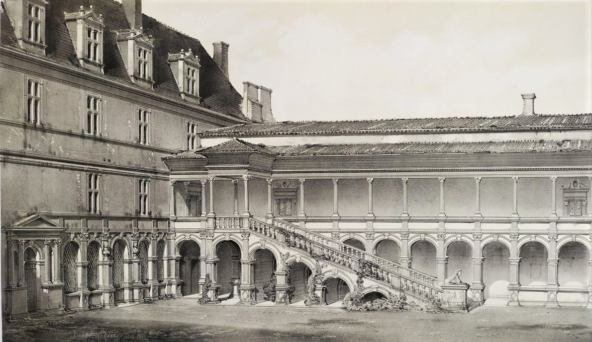 Castle La Bastie-d'urfé Lithograph By Victor Petit