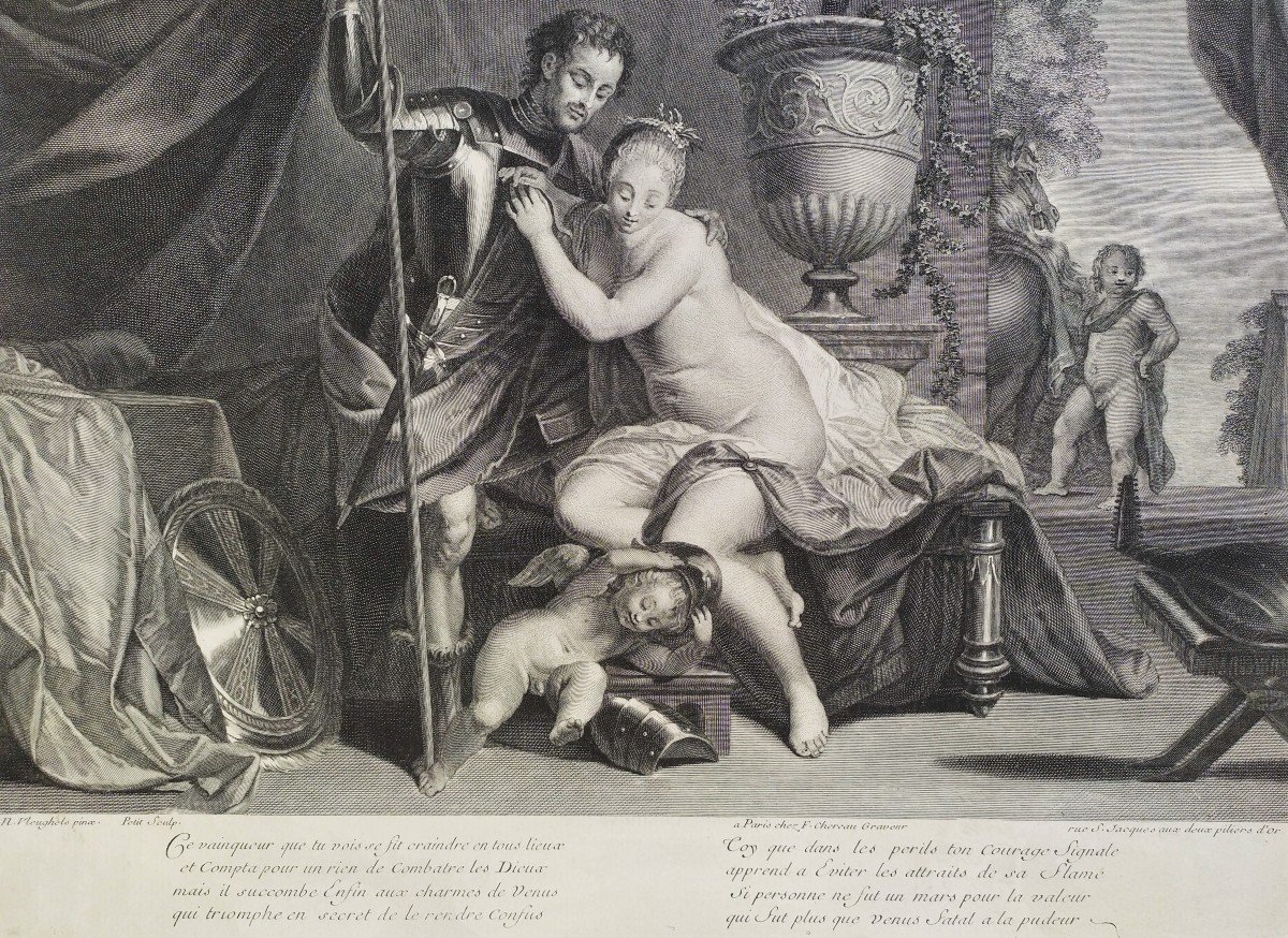 Gravure Mythologique Venus Et Vainqueur 18ème -photo-4