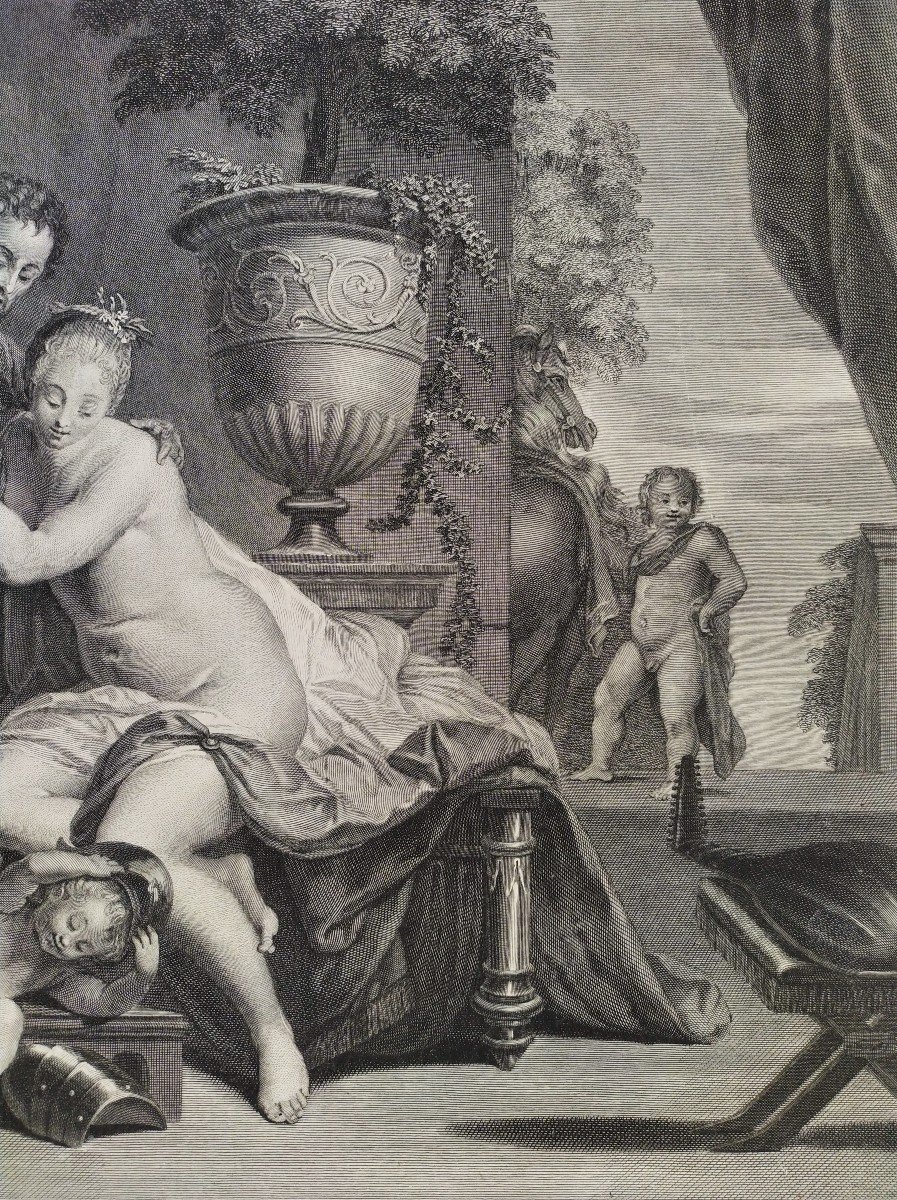 Gravure Mythologique Venus Et Vainqueur 18ème -photo-3