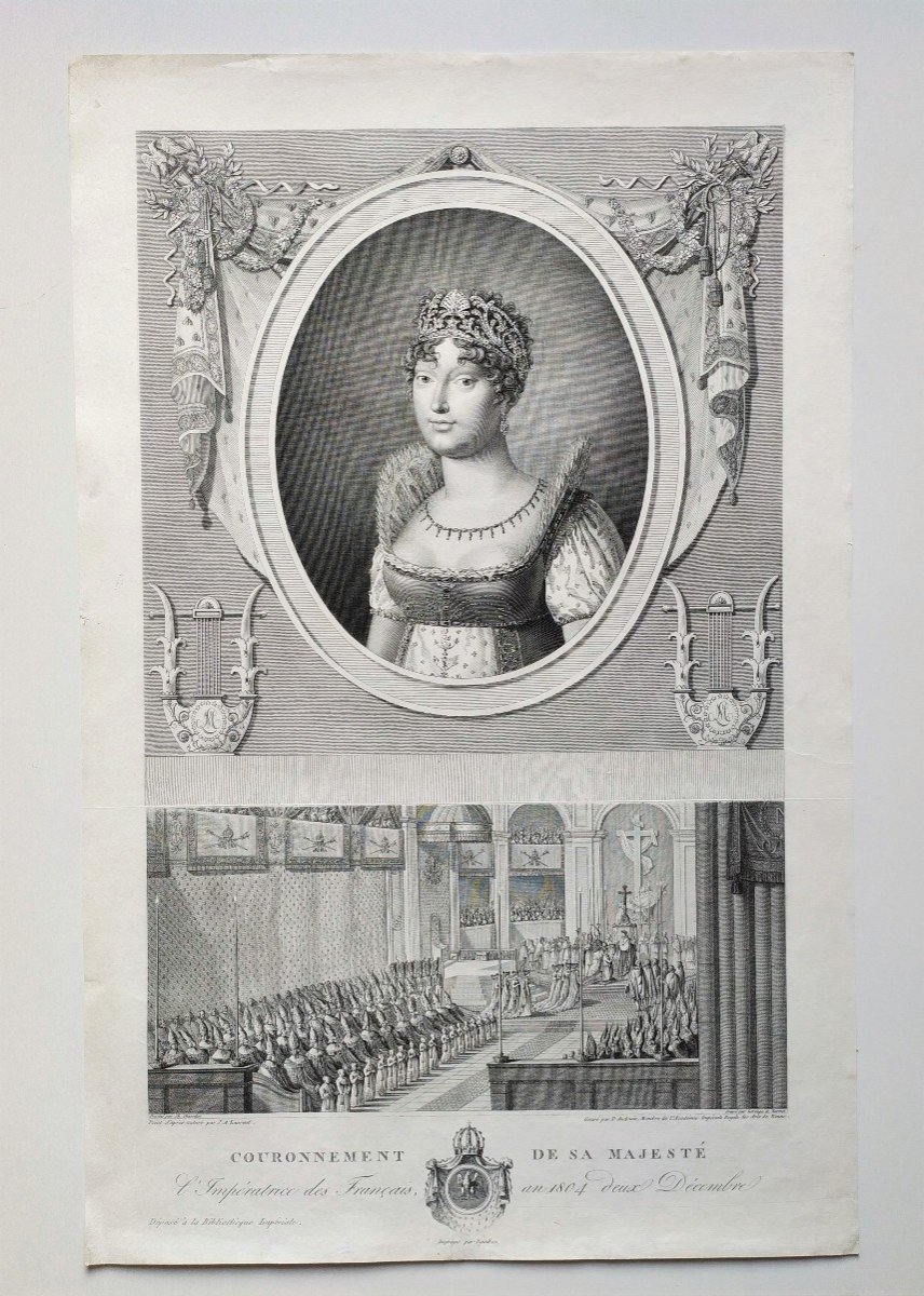 Napoleon Emperor And Empress Marie-louise Pair Of  Etching Empire Period -photo-3