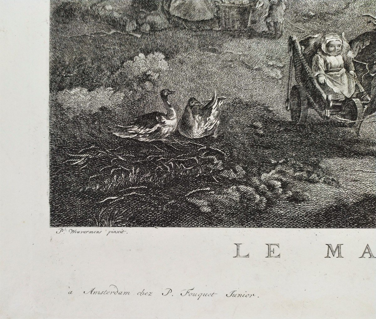 Le Maréchal Ferrant Cheval d'Après Wouvermens Gravure 18ème-photo-4