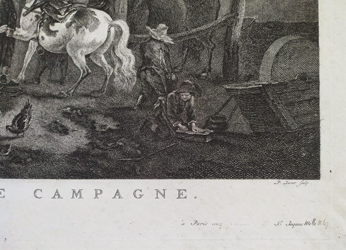 Le Maréchal Ferrant Cheval d'Après Wouvermens Gravure 18ème-photo-1