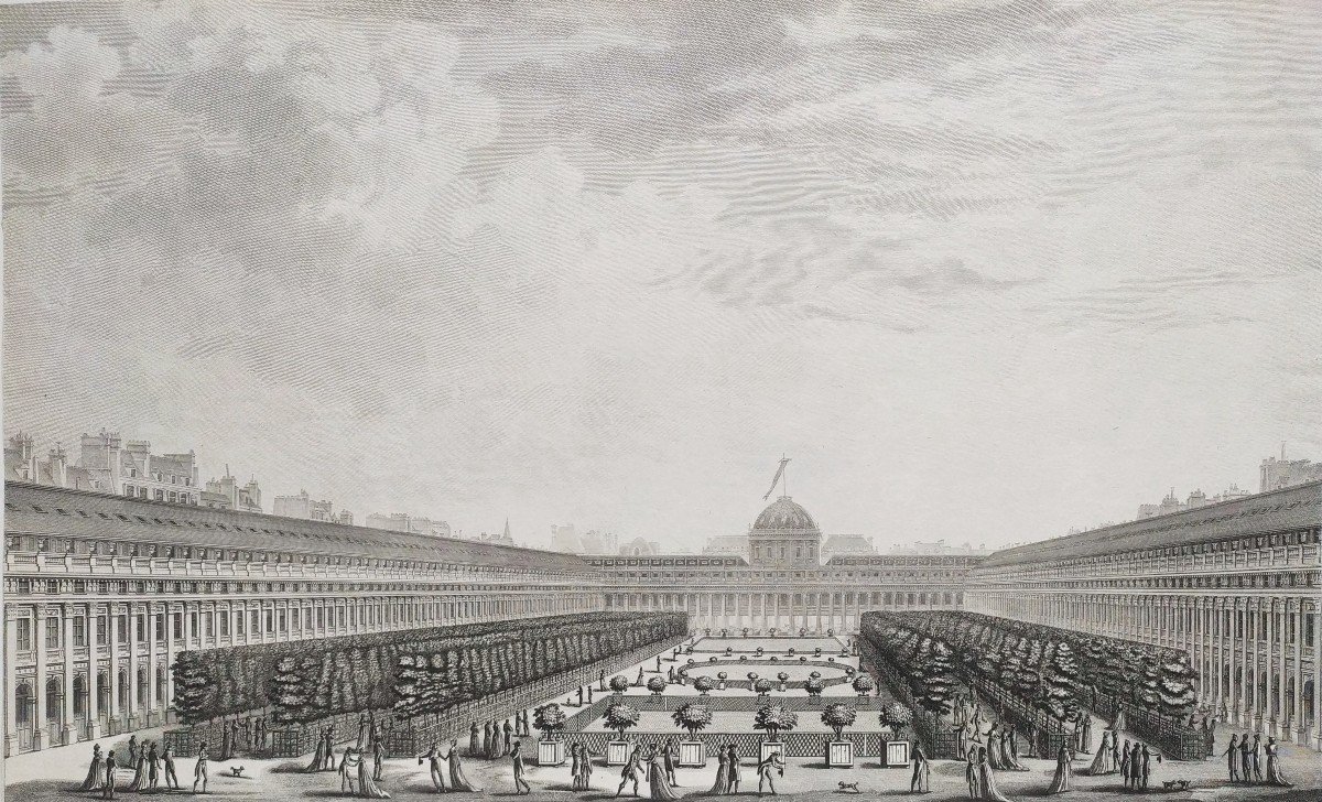  Architecture Etching The Palais-royal Paris 18th Century-photo-3