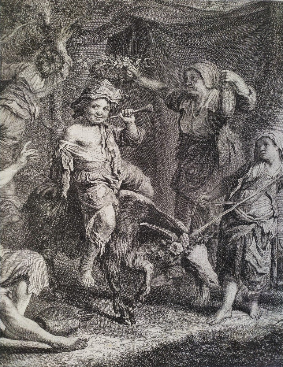 Bacchus Festival Engraving 18th C-photo-3