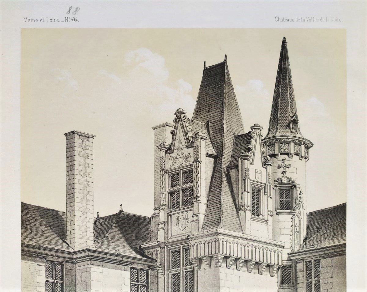 Angers Logis Barrault Architecture Lithograph By Victor Petit-photo-1