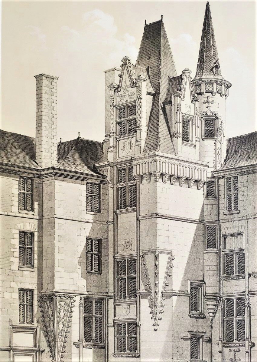 Angers Logis Barrault Architecture Lithograph By Victor Petit-photo-3