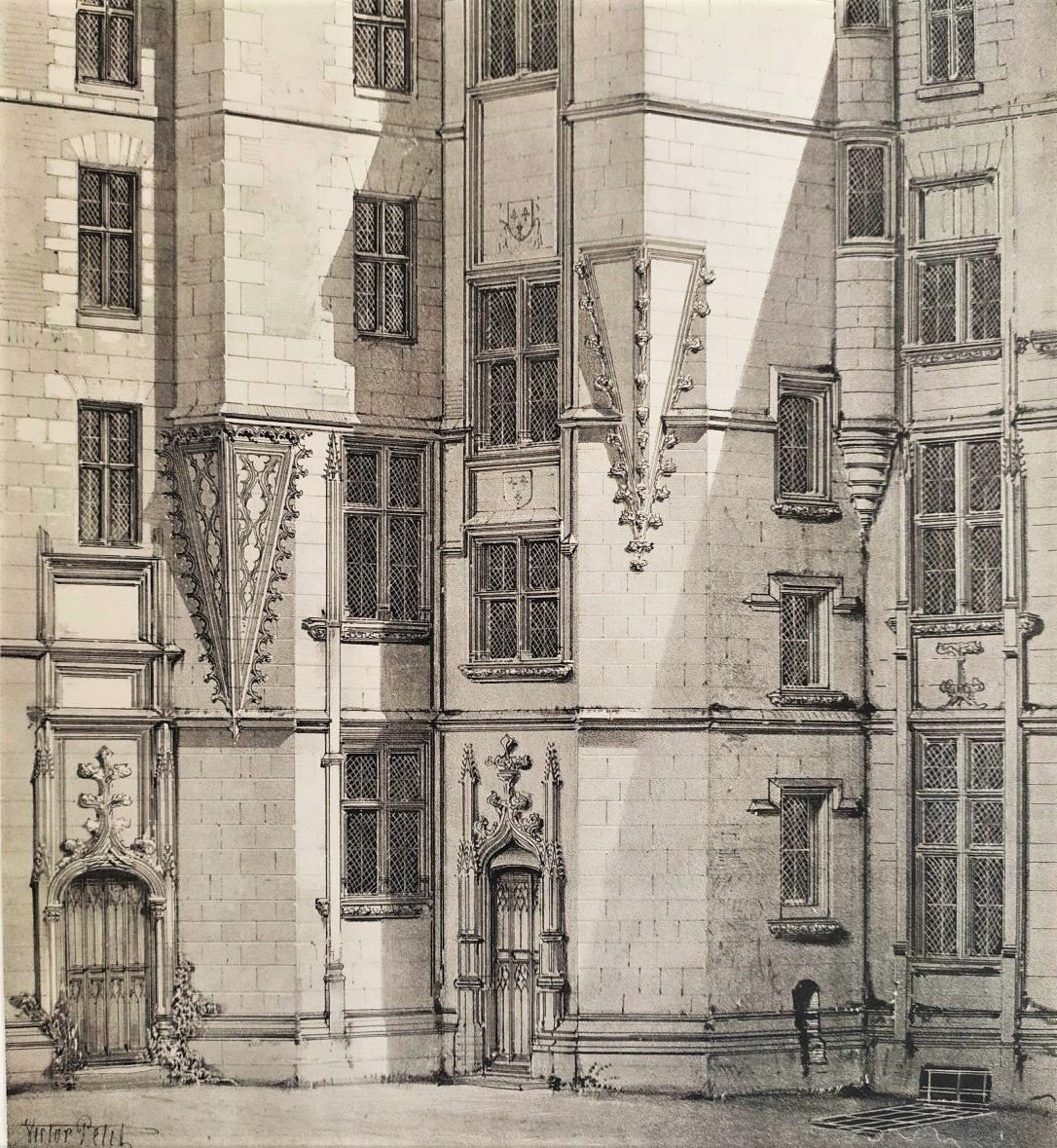 Angers Logis Barrault Architecture Lithograph By Victor Petit-photo-4
