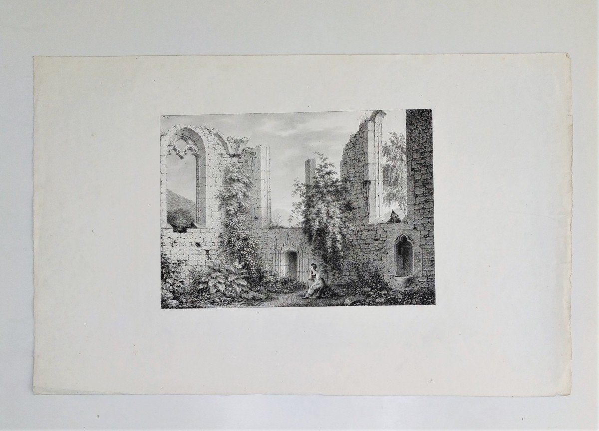 Architecture View The Picturesque Ruins Lithograph-photo-2