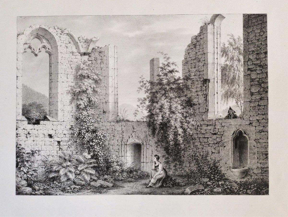 Architecture View The Picturesque Ruins Lithograph-photo-3