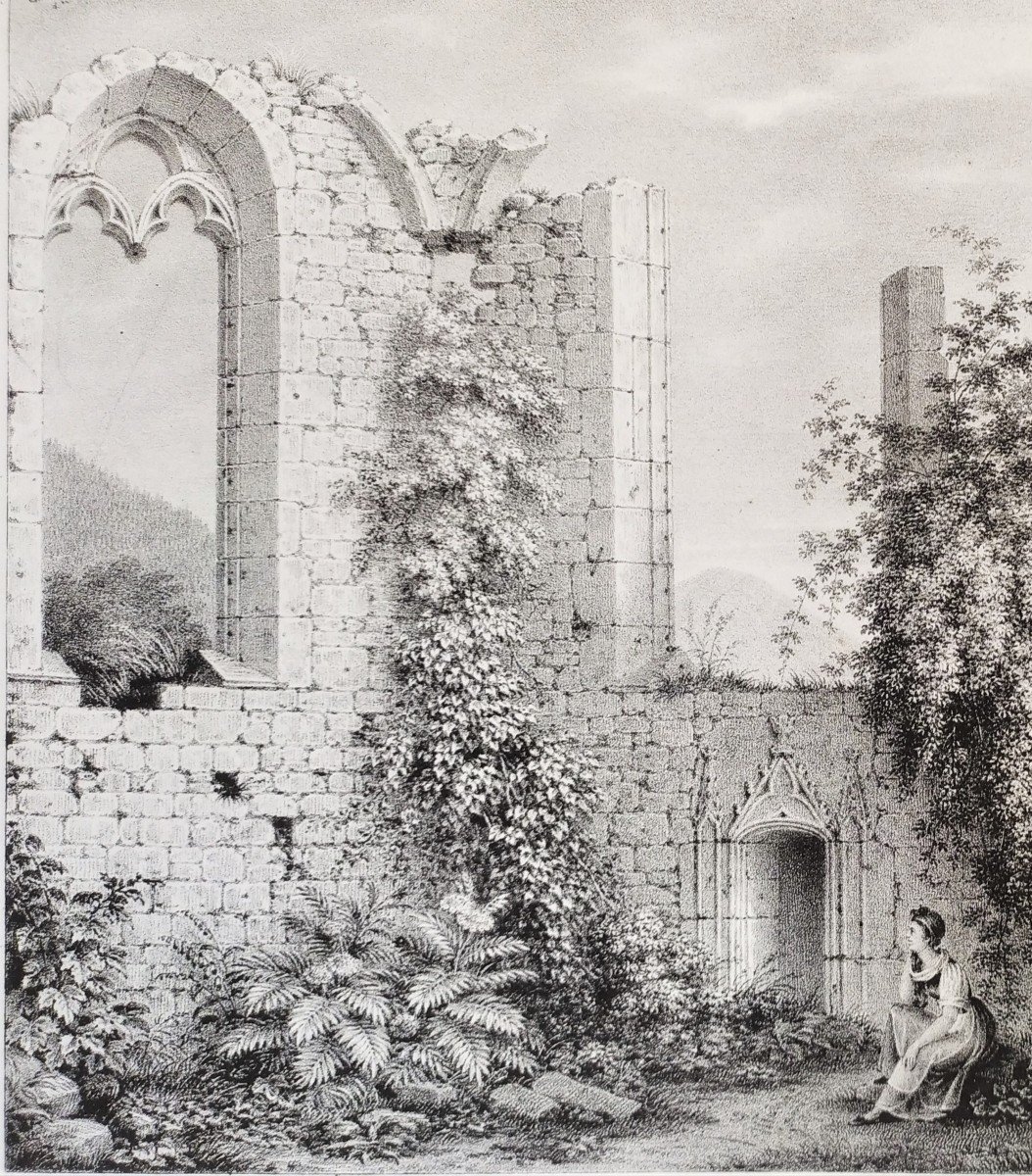 Architecture View The Picturesque Ruins Lithograph-photo-4