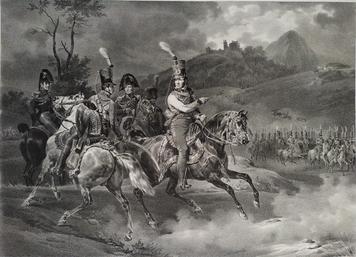 Horses Lithograph After Vernet