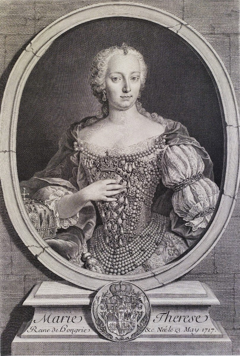 Marie-Thérèse d'Autriche Gravure 18ème -photo-3
