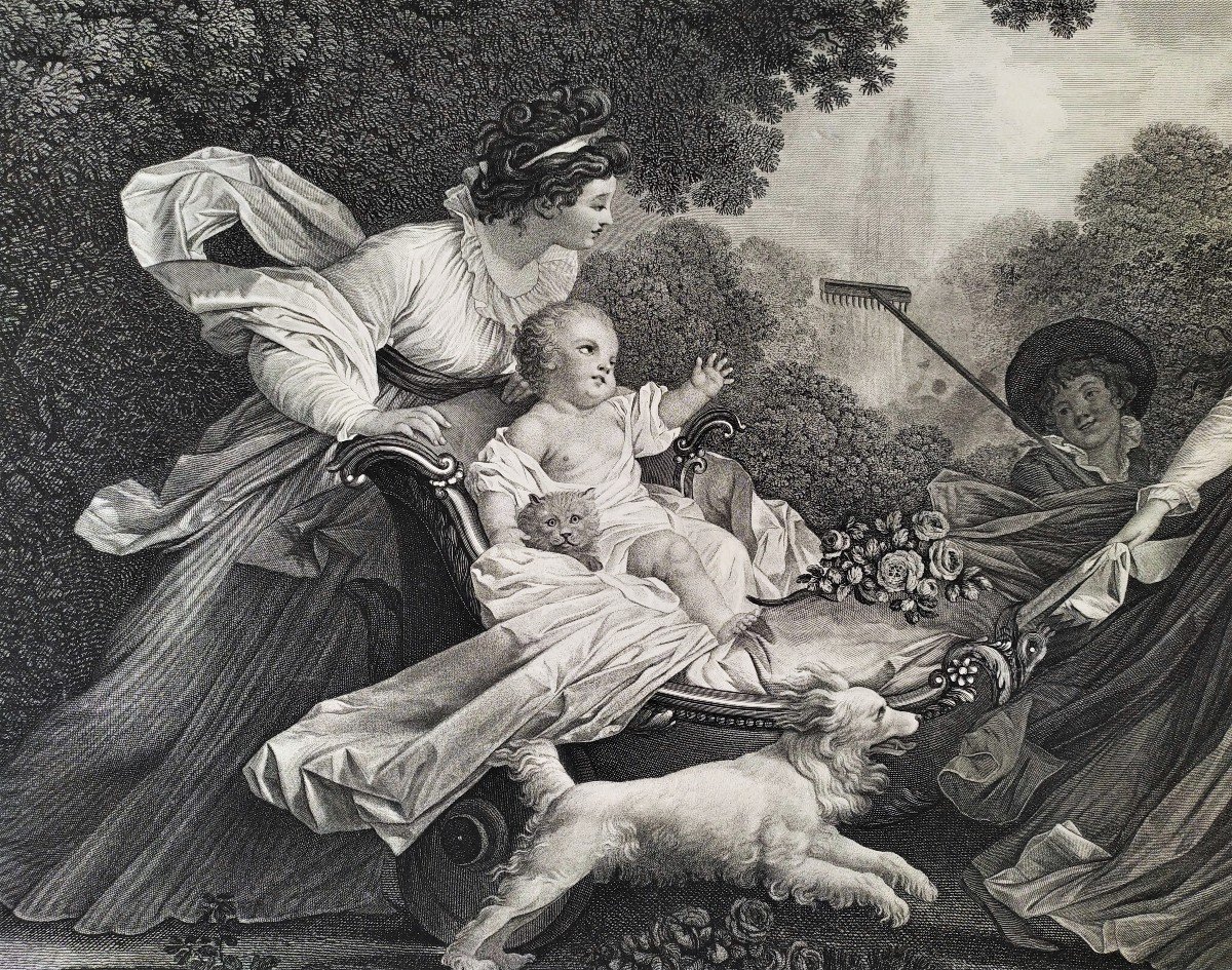 Gravure l'Enfant Chéri d'Après Fragonard 18ème-photo-5