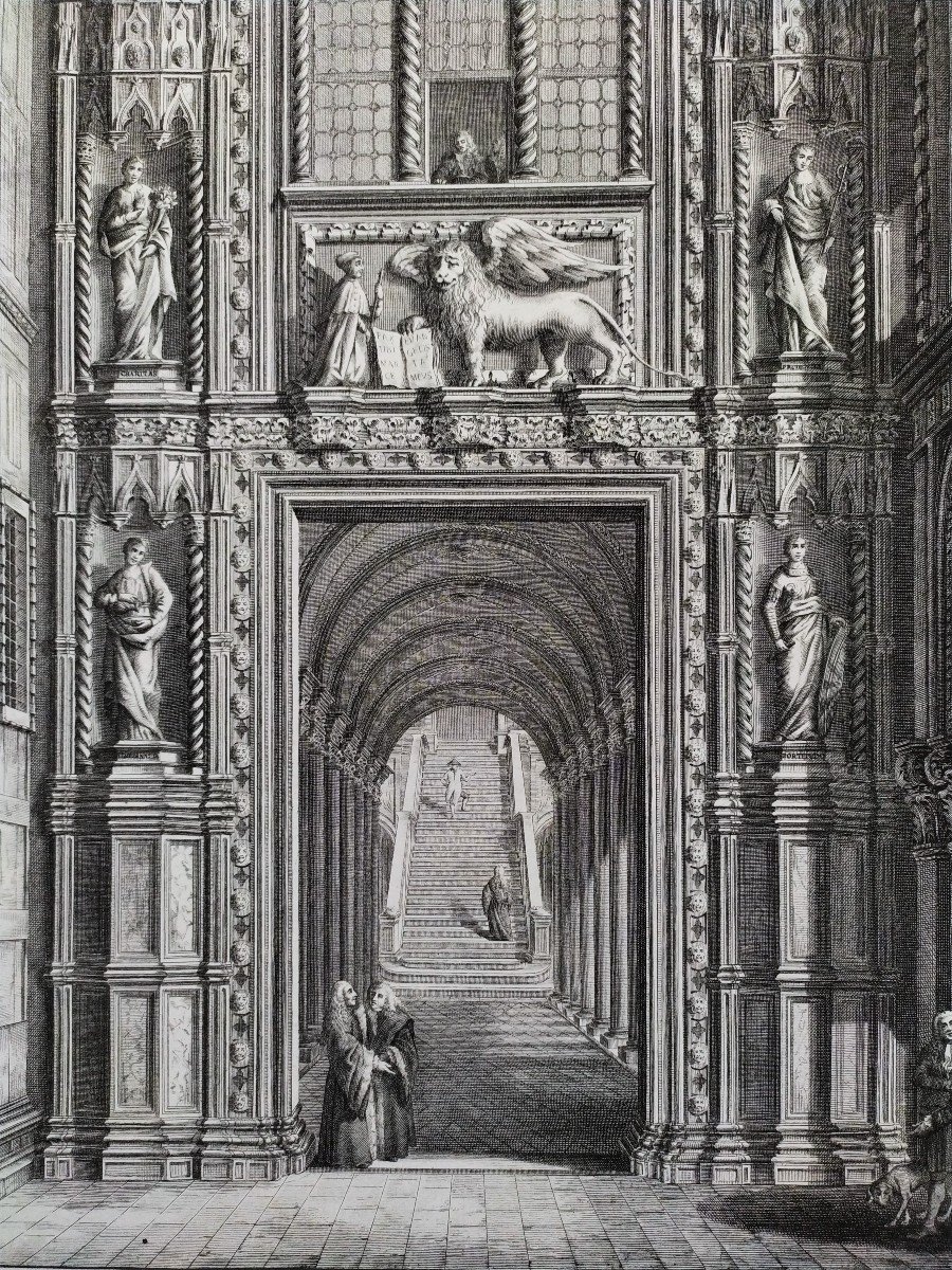 Venise Palais Ducal Gravé Par Giovanni De Pian d'Après Giuseppe Fancelli-photo-1