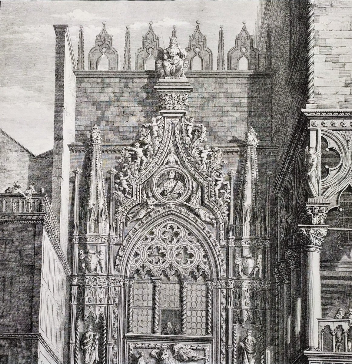 Venice The Ducal Palace Engraved By Giovanni De Pian After Giuseppe Fancelli Etching Old Print-photo-3