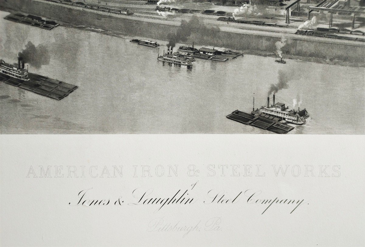 American Iron & Steel Works Of Jones & Laughlin Steel Co, Pittsburg Pa Old Print Photogravure -photo-4