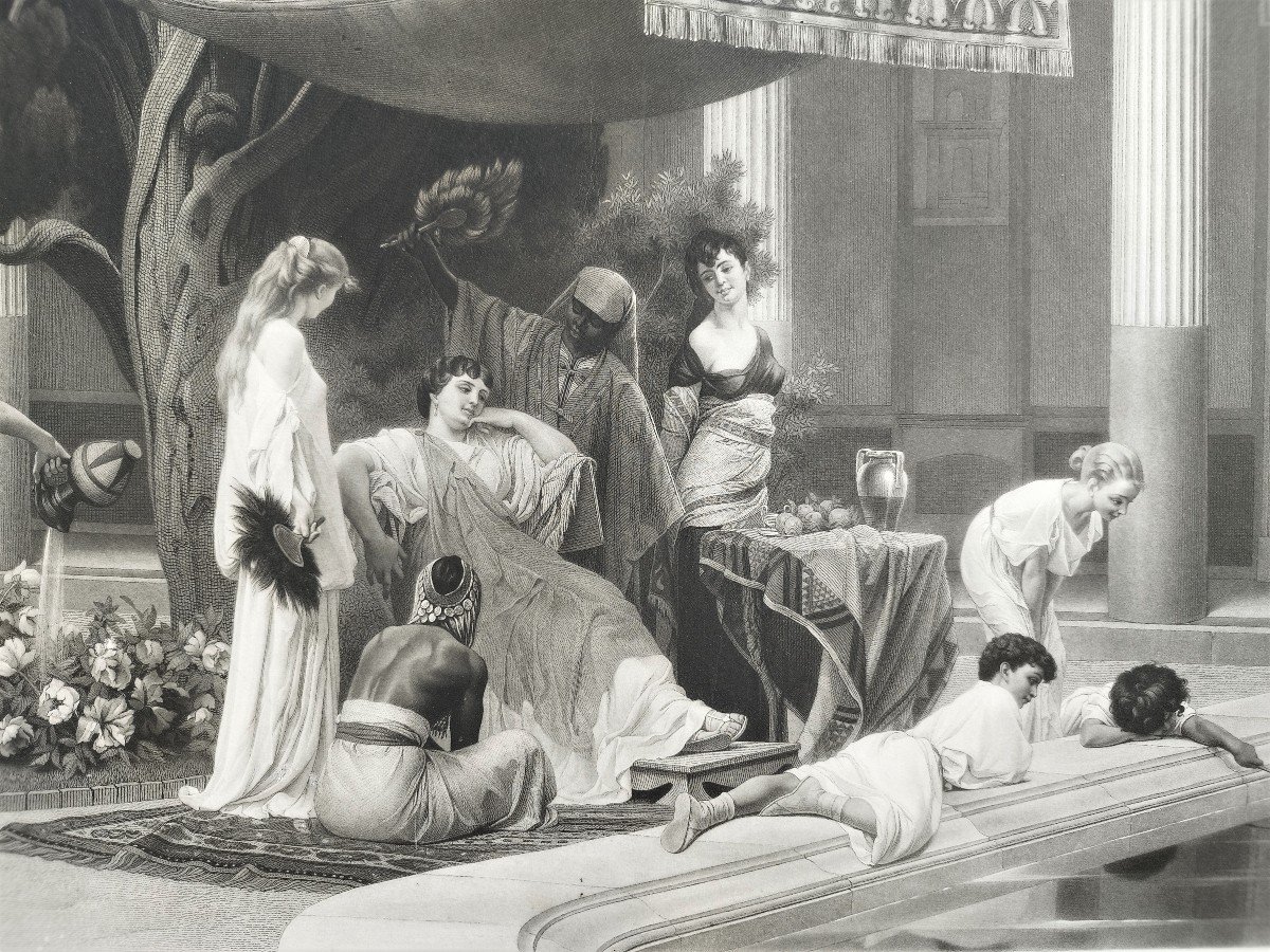 Grande Gravure Le Gynécée d'Après Gustave Boulanger-photo-1
