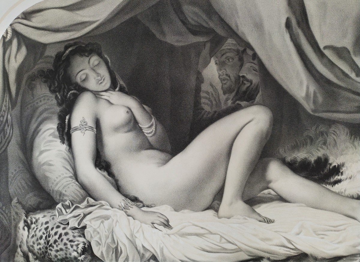 Female Nude Oriental Woman Orientalist Print 19th Harem-photo-5