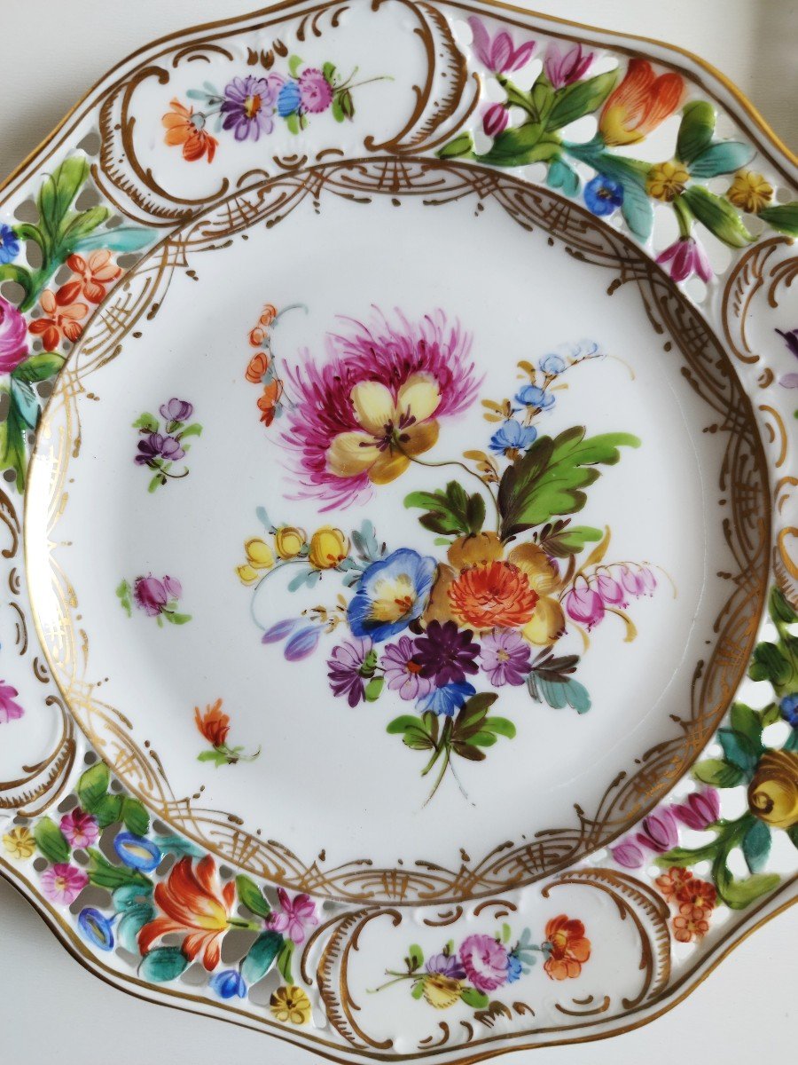 Hand Painted Potschappel Dresden Porcelain Plates-photo-1