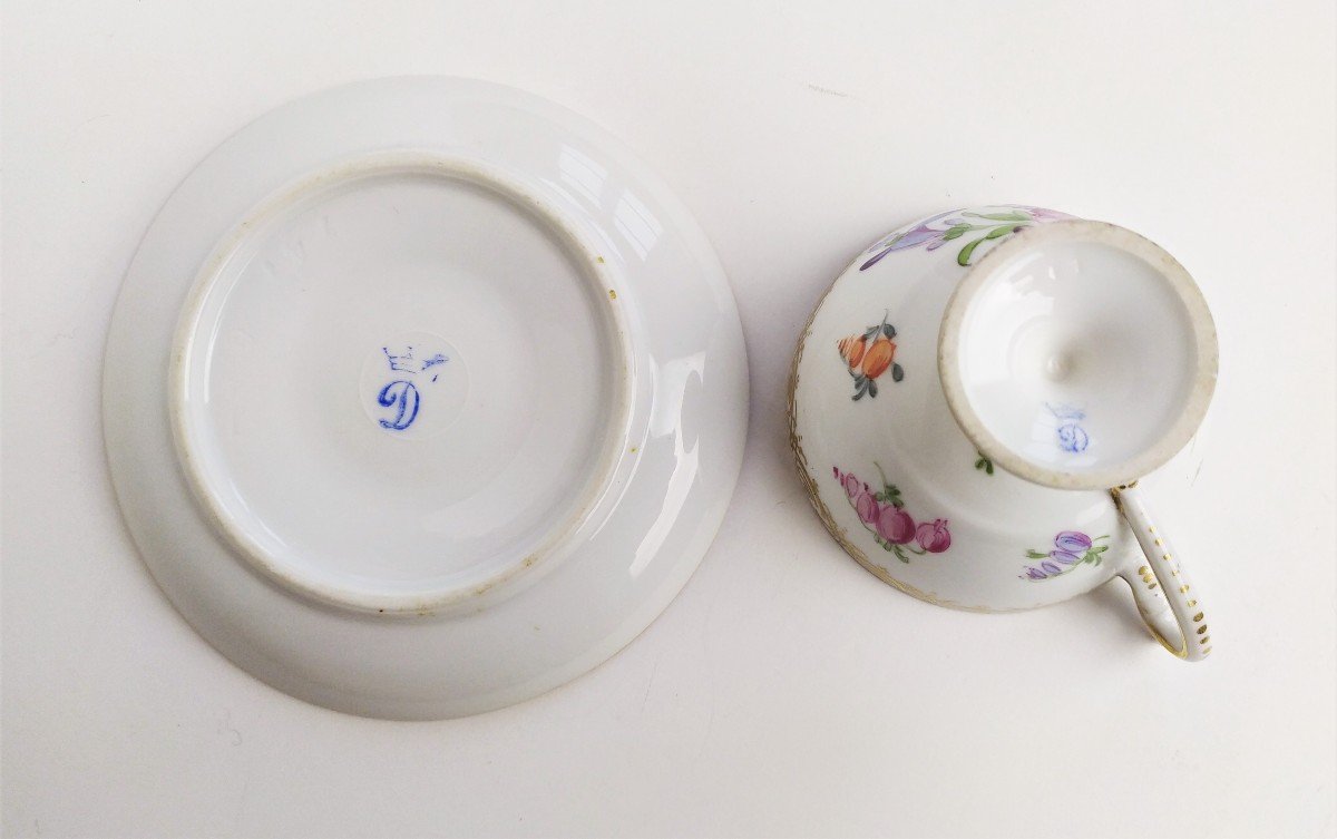 Dresden Hand Painted Porcelain Cup And Saucer -photo-7