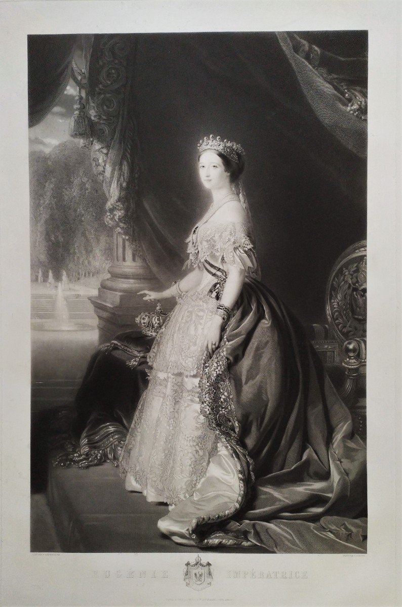 Engravings After Winterhalter Napoleon III And Empress Eugénie Etching Old Print-photo-1